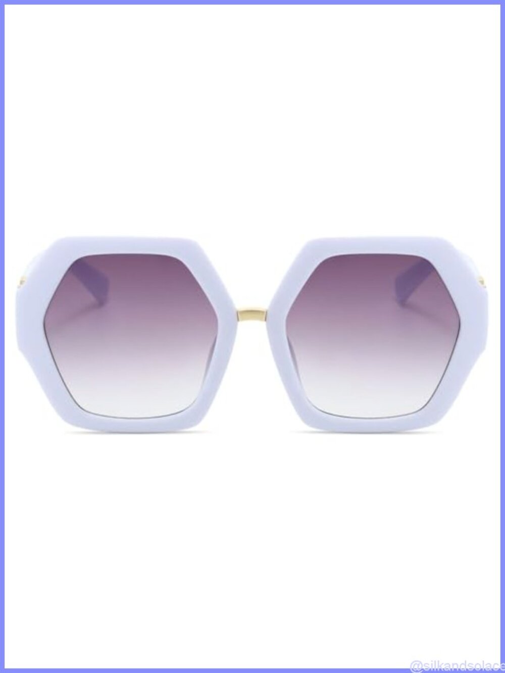 Oversized Hexagonal Retro Sunglasses UV400 Polycarbonate Women